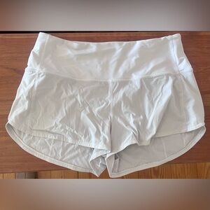 White Lululemon 2.5 inseam Speed up high rise shorts